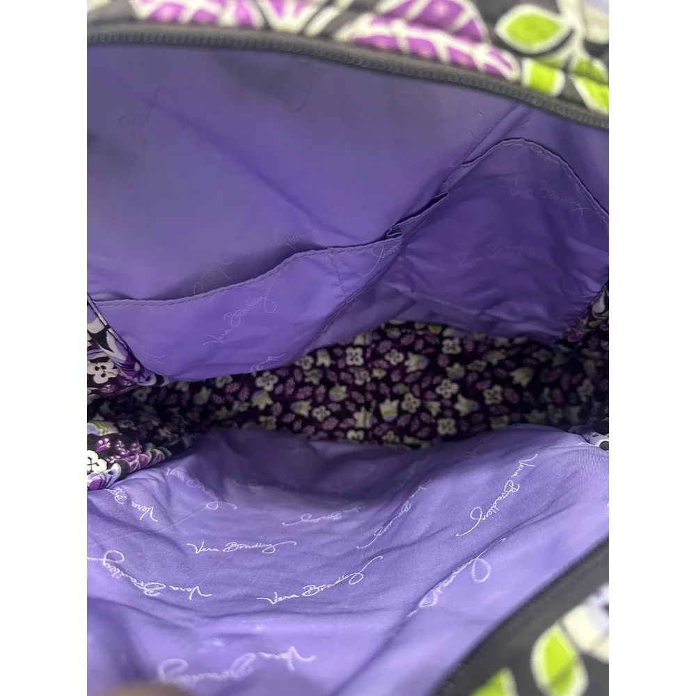 Vera Bradley Plum Crazy Small Backpack Bookbag Retired Purple Floral Cotton